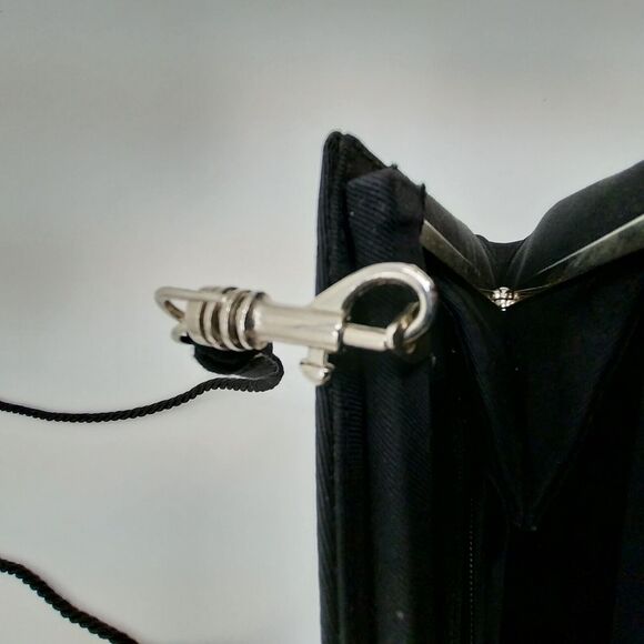 Gino Aldrovandi Black Sparkly Evening Purse with Rhinestones Shoulder Bag 10"x6" - Picture 9 of 14